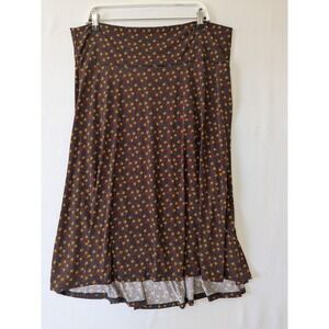 Lularoe Azure Midi Skirt‎ 3XL Floral Print Comfortable Knit Casual Pull-On